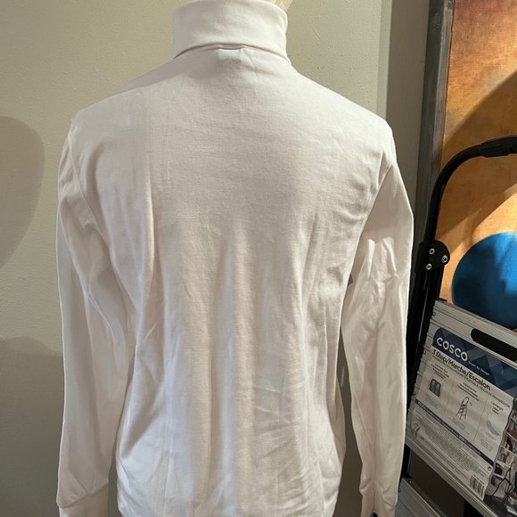 2 Lands End Ladies White Cotton Pima Lisle Turtlenecks,  Medium, Regular, NWT - Picture 5 of 12